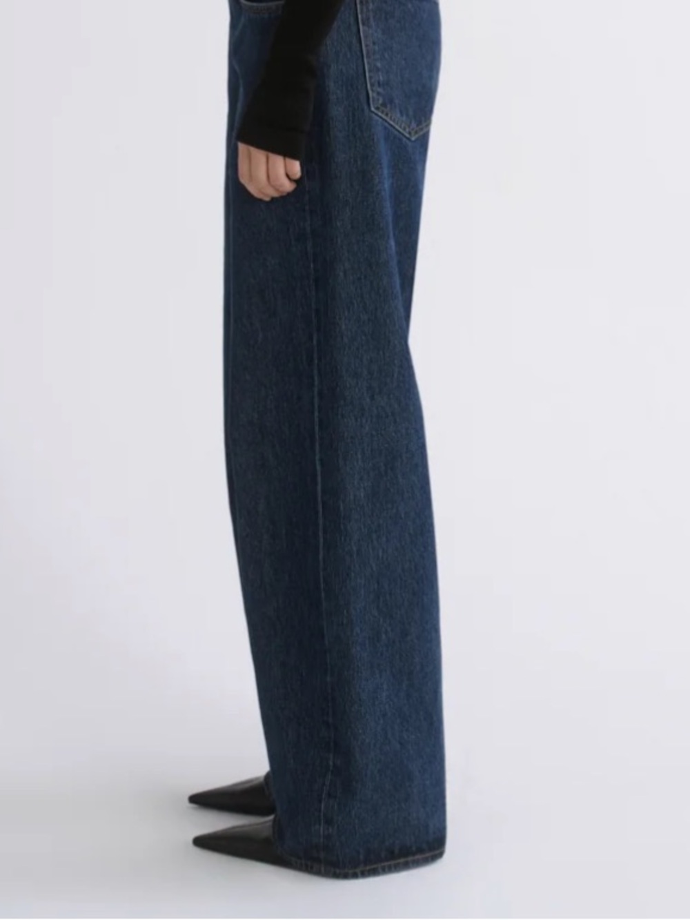 Agolde Wide-Leg Dark Blue Denim Jeans - Picture 3 of 10